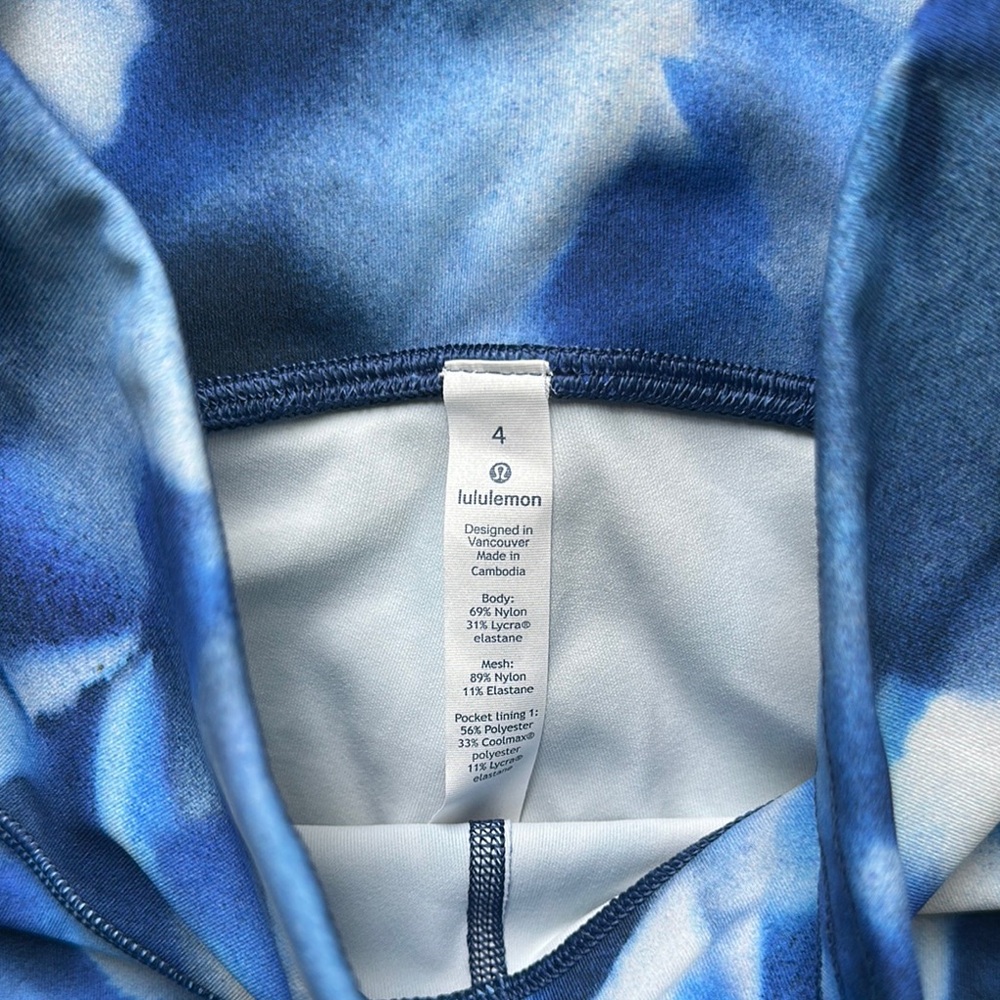 Lululemon Blue Patterned Womens Capri Leggings - Picture 2 of 3